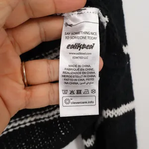 Edikted Sweater Womens XS Cropped Striped Black White Bell Sleeve Excellent thumbnail 3