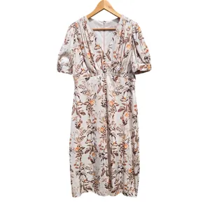 Gal Meets Glam 11G White Floral Midi Dress Puff Sleeve Button Front Size 12‎ thumbnail 5