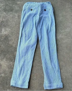 Free People Striped Tie Waist Pants Blue White Womens Cotton 0 thumbnail 2