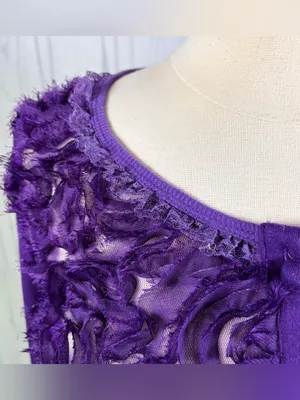 RYU Purple‎ Very Fairy Coquette Mesh Front Button-up Cardigan, Large thumbnail 4