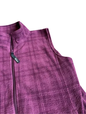 Woolrich Blackberry Hunt Purple Plaid Fleece Vest Full Zip Size M Women's thumbnail 4
