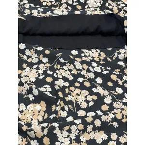 Mittoshop Women Maxi Dress Floral Design Size S Black Tan and White thumbnail 9