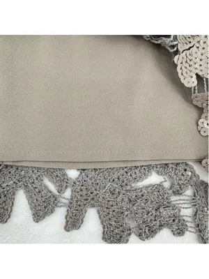 BCBGMaxazria Sequined Mini Skirt Taupe Leaves Special Occasion Chic Designer L thumbnail 4