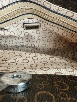 NWT GUESS Brown Monogram Logo Satchel Crossbody Bag thumbnail 6