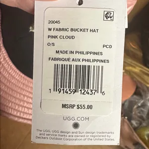 NWT UGG Pink Cloud Fabric Bucket Hat Water-Resistant OS thumbnail 9
