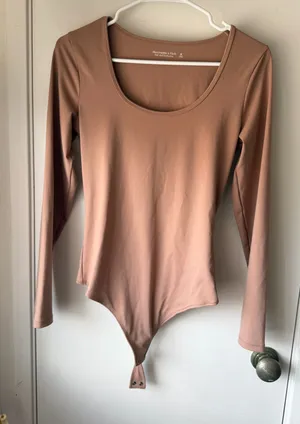 Abercrombie & Fitch Soft A&F Collection Long Sleeve Scoop Neck Bodysuit thumbnail 1