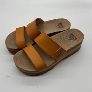 Reef Cushion Vista Hi 2.5 Tan Platform Slide Sandals Womens 7 thumbnail 6