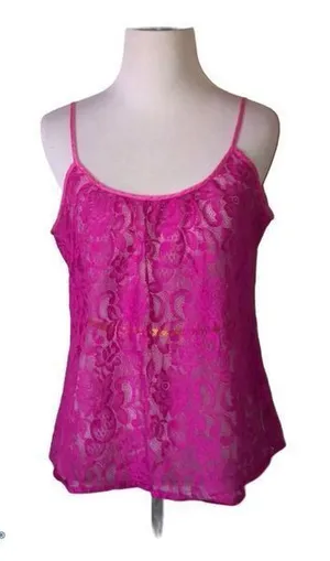 5/$30 🎈 Heritage‎ 1981 medium lace pink tank top thumbnail 1