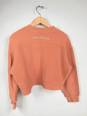 Peachtails Textured Cropped‎ Crewneck Sweatshirt thumbnail 2