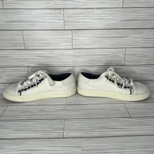 Tory‎ Burch Tory Sport Ruffle Sneakers Athleisure Chic Women White Navy Size 8 thumbnail 5