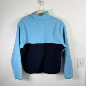 Addison Bay Blue Colorblock Pinehurst Fleece Sweatshirt Gorpcore Womens Small thumbnail 7
