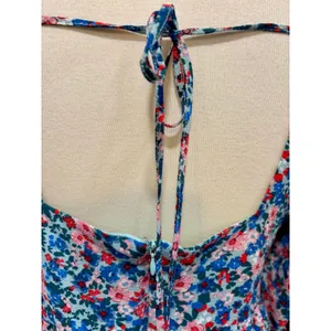 Cottagecore Floral Mini Dress Puff Sleeve Square Neck Babydoll Fall Flowy XL thumbnail 6