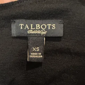 Talbots- Wool Blend Black Long Sleeve Waist Ruching Midi Dress Classic- Size XS thumbnail 3