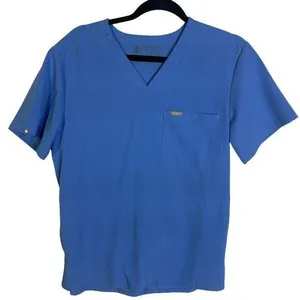 Figs Scrub Top Technical Collection Adult Small Blue 3 Pockets V Neck TM3000 thumbnail 1