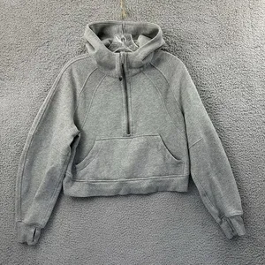 Lululemon Scuba Oversized Half Zip Hoodie Heathered Core Medium Grey W XS Small thumbnail 1