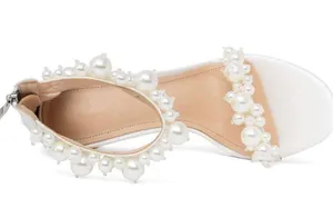 Amazon yowmns White Women's Heeled Sandals Pearl Decoration Open Toe Stiletto Heels Wedding Sexy Back Zipper Cover Pumps Evening Party Shoes Handmade Elegant High Heels Summer thumbnail 12