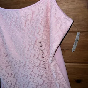 Y2K Ann Taylor LOFT Cami Tank Top M Floral Mesh Lace Pink Fairy Grunge Camisole thumbnail 3