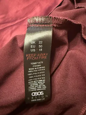 Asos Design Curve Burgundy Satin Mini Dress Tie Waist High Neck Womens Size 18 thumbnail 8