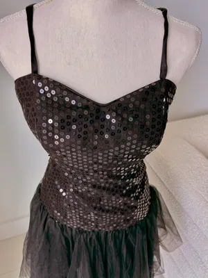 Little black tulle dress with sequins thumbnail 1