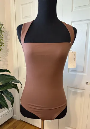 REORIA Butsmooth® Women’s Sexy Sleeveless Square Neck Double Lined Basic Bodysuit Tank Tops thumbnail 1