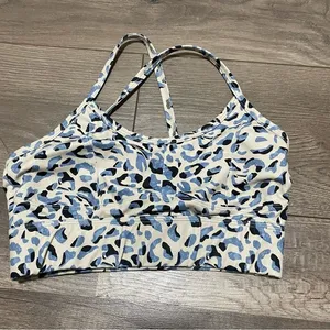 ECHT Blue and White Cheetah Print Sports Bra thumbnail 1