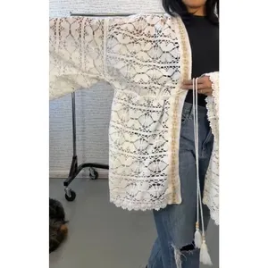 FREE PEOPLE Bell Sleeve Lace Duster in Ivory, One Size, New with Tag MSRP $128 thumbnail 11