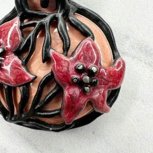 Chico's Vintage Floral Enamel Pendant ✨ thumbnail 5