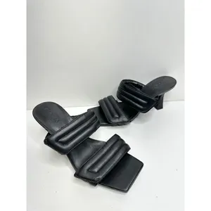 Abound Shoes Womens Size 5 Qarly Heeled‎ Black Square Toe Slip On Sandals thumbnail 3