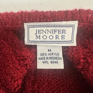Jennifer Moore Red Knit Cardigan Sweater Pearl Button Front Womens‎ Medium thumbnail 7