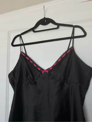 Apt. 9 Satin Pink Lace Trim Ribbon Slip Dress XL thumbnail 2