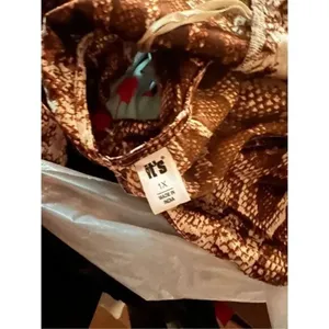 It's Fashion Brown Cut Out Dress Size 1X thumbnail 4
