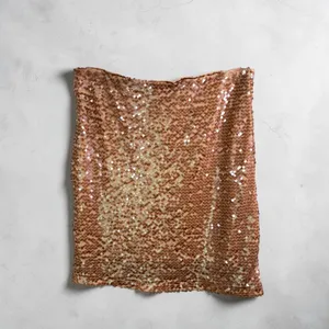 RACHEL ZOE Stretch‎ Sequin Mini Skirt in Rose Gold, Large thumbnail 3
