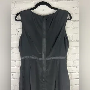 Forever 21 Black Sheath Dress size large Zip Back Lined Sleeveless Ribbon‎ thumbnail 5