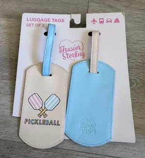 Frasier Sterling Pickleball Luggage Tags &‎ Golf Cart Passport Case Travel Set thumbnail 1