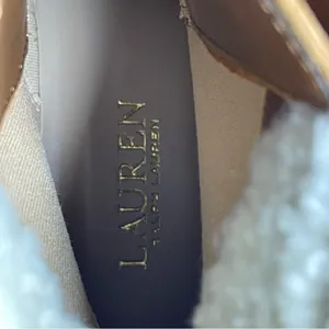 Lauren Ralph Lauren Carlee suede tan combat lace-up boots fauxshearling 8.5 New thumbnail 10