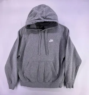 Vintage Nike Light Gray Hoodie White Logo Size Medium thumbnail 1