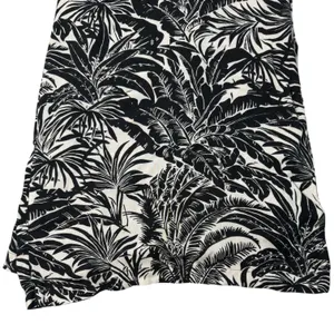 Womens M Black White Tropical Print Wide Leg Palazzo Pants Pull On Beach Resort thumbnail 9