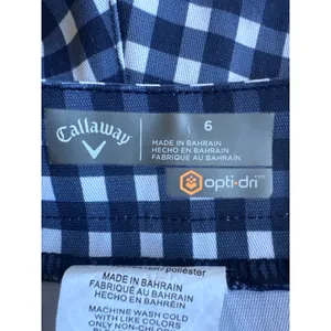 Callaway Opti-Dri Women Navy Blue Gingham Golf Shorts Size 6 ST2587 thumbnail 6
