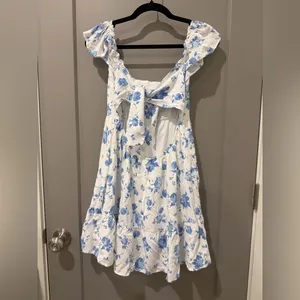 Hollister Blue Floral Babydoll Mini Dress thumbnail 2