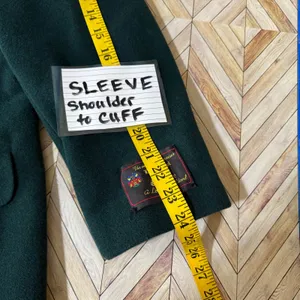 Vtg Wool Cashmere‎ Blend Blazer Dark Green Women 16 Pea Coat Single Breasted thumbnail 14