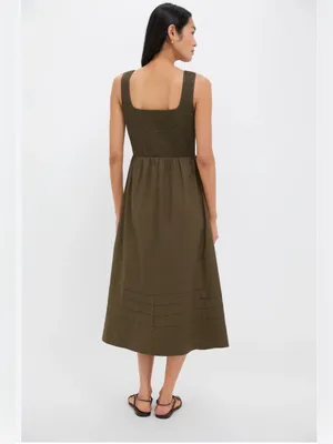 New With Tags Tuckernuck Olive Cotton Tiernan Dress Sz S thumbnail 2
