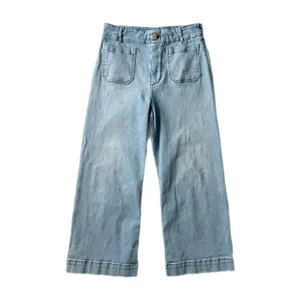 Maeve Anthropologie The Colette Crop Wide Leg High Rise Jeans Light Wash Size 31 thumbnail 2