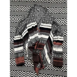 Buckle Striped Fly Away Knit Cardigan Sweater thumbnail 11