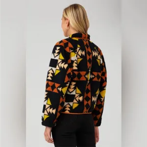 FREE PEOPLE MOVEMENT Rocky Ridge‎ Jacket Fleece size Small Black, Orange Print thumbnail 4