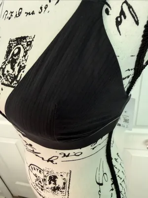 lululemon athletica Stretch Cotton Rib Neck Triangle Bralette Logo in Black thumbnail 8