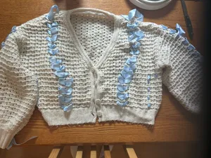 Altar'd State Women’s Bow Cardigan Size M thumbnail 2