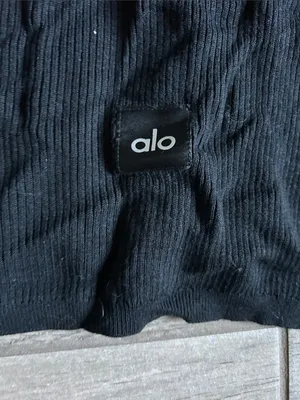 ALO Yoga Black Ribbed Long-Sleeve Cardigan with Single Clasp thumbnail 5