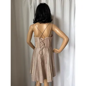 Chic Boutique NY gold glittery cocktail homecoming short dress corset medium thumbnail 14
