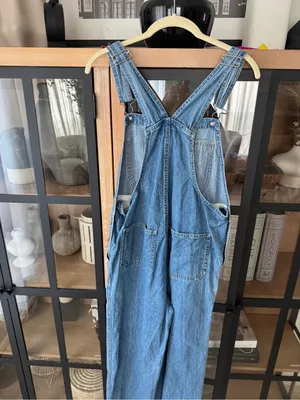 Vintage y2k Xhilaration denim overalls wide leg light wash 90s mom baggy thumbnail 3