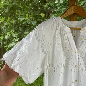 Anthropologie Women's Tallulah Lace Eyelet Dress White Size SP thumbnail 3